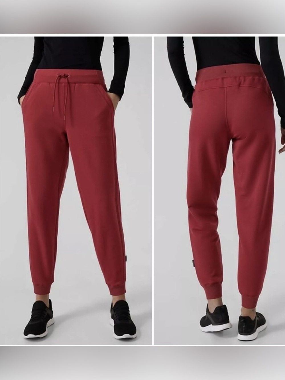 Athleta Altitude Jogger Polartec Power Stretch Red - Picture 2 of 3